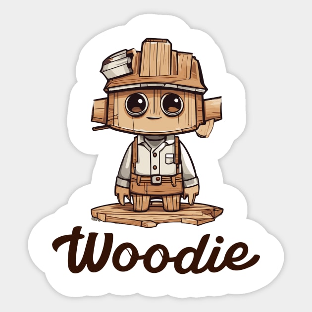 Woodie Shirt, Wood Shirt, Woodworker Gift, Husband Gift, Carpenter Gift, Birthday Gift Boy and Husband, Funny Wood Shirt Sticker by Jakys